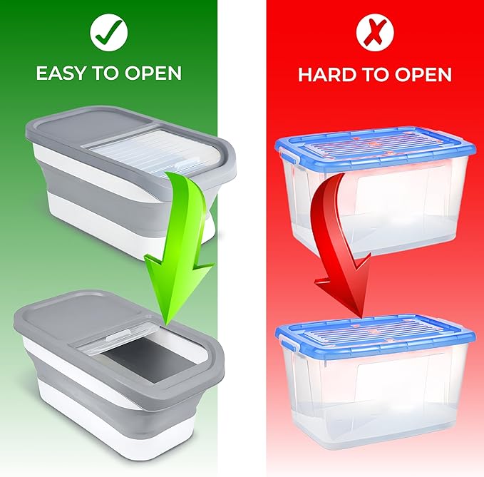Skywin Grey Modern Expandable Laundry Pod Container, 16.2 x 9.8 x 7.9 In, Holds 11 Pounds OR 120-150 Pods