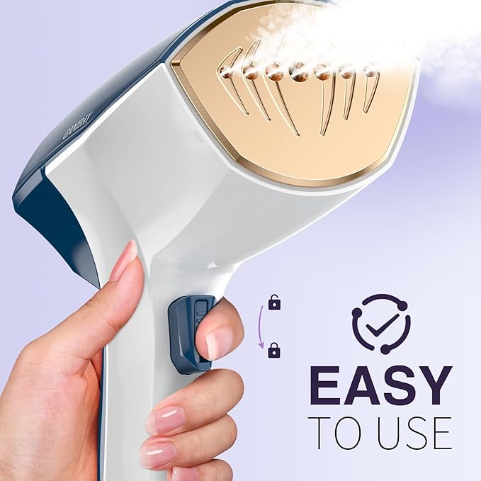 Steamer for Clothes, 1600W Handheld Clothes Steamer with 360ml Tank, Fast Heat-Up Portable Garment Steamer with LCD, Auto-Off, 2 in 1 Fabric Wrinkle Removes with Folding Hanger and Brush