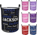 Custom Name Laundry Hamper, Personalized Laundry Basket with Name for Baby Boys Girls, Customized Collapsible Dirty Clothes Hamper Storage with Handles for Bedroom Bathroom Dorm Room Decor