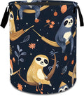 Cute Sloth Laundry Basket,Dirty Clothes Hamper,Animal Hammock and Starry Night Forest Storage Bin Gifts,Waterproof Oxford Cloth Baskets for Bathroom,Bedroom,Home Decoration(19.7" x 15.8")