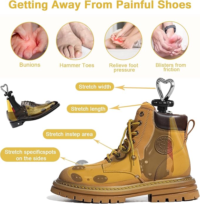 Shoe Stretcher Women Men, Boot Stretcher, Adjustable Unisex Boot Wide Feet ABS Plug