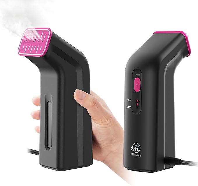 Mini Travel Steamer for Clothes,110-240V Portable Dual Voltage Steamer & Iron 2 In 1,Integrated 170ml Tank 25s Fast Heat,1.2lbs Travel Size Fabric Iron,Handheld Steaming Wrinkles Remover For Garments