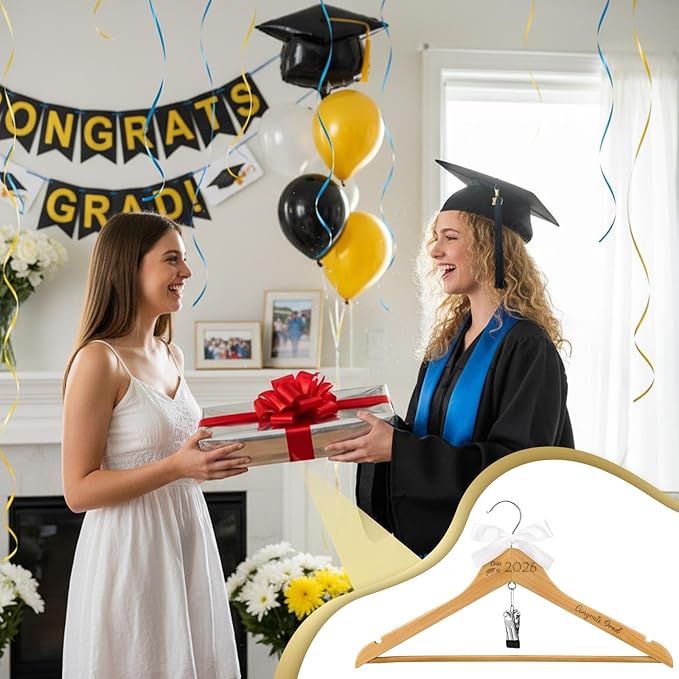 Congrats Grad Hanger for Graduation Gown Sash Class of 2026 Graduation Gift School Grad Hanger Graduate Congratulation Ceremony Keepsake Favor