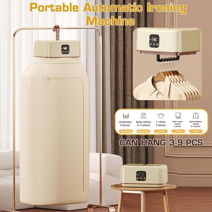 Automatic Ironing Machine, Portable Dryer, Automatic Clothes Dryer, Automatic Air steam Iron for Apartment/Travel/Fast Drying