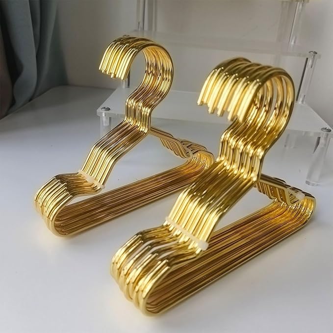 20Pcs/Set Metal Small Dog Closet Non-Slip Space Saving Hanger Doll Clothes Hanger Closet Pet Accessory Cat Hanger Clothes Rack Accessories Storage Organizer Hangers with Groove for Pet