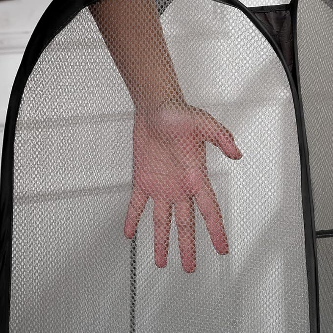 2 Laundry Baskets, pop-up Laundry Baskets, Foldable mesh Laundry Baskets (Each with 2 Reinforced Handles, Blue