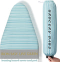 BNDX Ironing Board Cover with Padding 18" x 49" – Non-Slip, Heat-Resistant, Perfect for Busy Professionals, Working Parents, Sewing Studios – Ocean Breeze Stripes