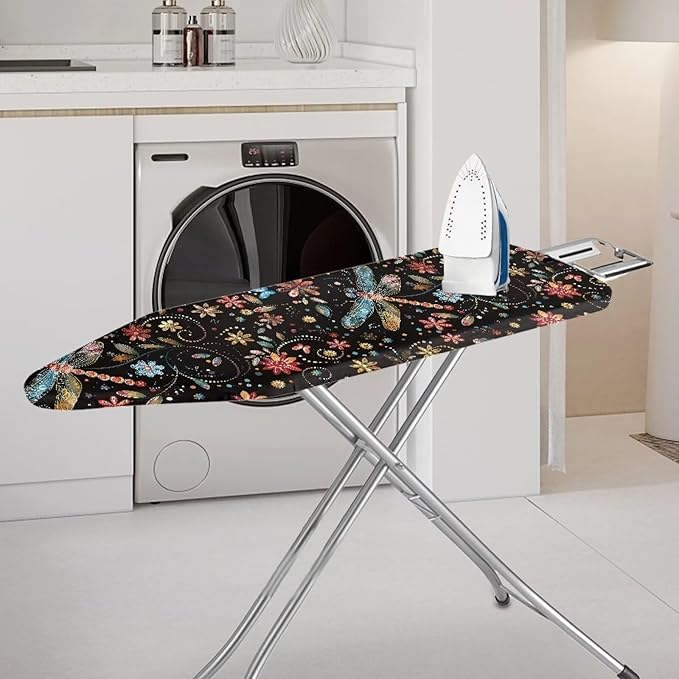 Dragonfly Full Size Ironing Board Cover Scratches-Proof Heat Reflective Premium Fabric Cover with Cozy Nose Pocket Suit for Extra Wide 15 x 54 Ironing Boards Decor