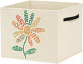 Inspirational Boho Floral Storage Bin Box with Handles, You Are Enough Positive Foldable Baskets Organizer for Kids Room Bedroom Bathroom Clothes Toys Books, Toybox for Girls