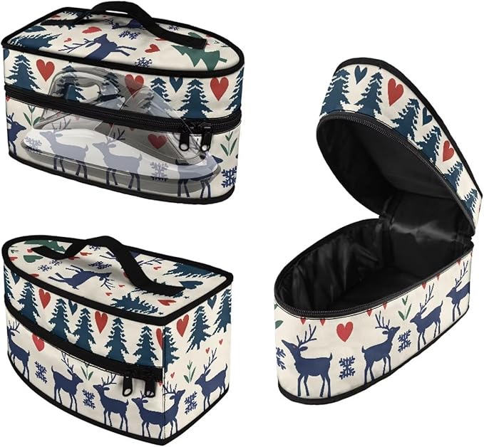 Iron Storage Case for Travel or Storage Easy to Store and Carry Iron and Other Small Items Steam Iron Storage Bag, Christmas Tree Elk