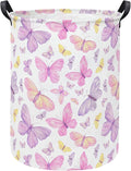 Baby Laundry Hamper kids laundry Basket Waterproof Storage Bin for Bedroom Toy Clothes Organizer Basket Woodland Animals Room Décor(Pink Butterfly)