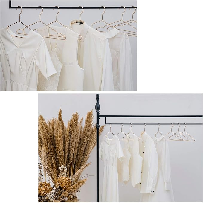 17 Inch Heavy Duty Slim Metal Clothes Hanger for Shirts, Blouses, Coats, Suits, Wedding Dresses - Space Saving, Rose Gold, 20 Pack