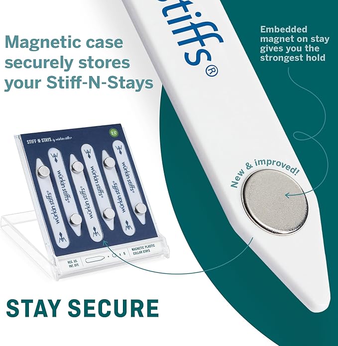 Würkin Stiffs Plastic Magnetic Collar Stays As Seen on Shark Tank | Stiff-N-Stays Collar Inserts