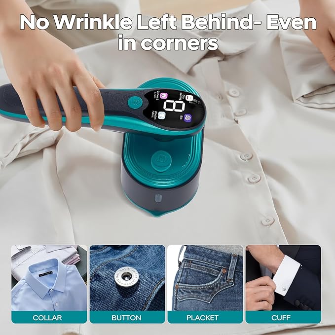 Travel Steamer for Clothes 1200W Powerful Wrinkle Remover, 2 in 1 Clothes Steamer & Steam Iron, 10-Second Heat Up, Lightweight & Compact Portable Iron for Home & Travel