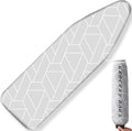 BNDX Ironing Board Cover for Working Professionals - Heat Resistant 15" X 54" Standard Size with 2" Elastic Durable Scorch Smooth, Sewing Studios Odor-Resistant Instant Installation - Grey Matter