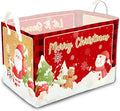 1 Pcs Merry Christmas Storage Basket, Red Plaid Decor Christmas Gift, Santa Claus Storage Boxes, Storage Boxes for Home Clothes, Toys and Books, Winter Xmas Party Decor Storage