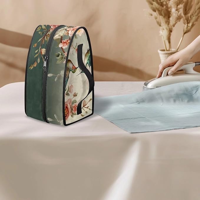 Hummingbird Iron Storage Case Carry Bag for Full-Size Irons Flower Dustproof Travel Irons Carrying Organizer with Handle & Zipper Closure,Bag Only