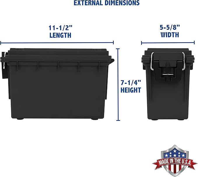 Sheffield Ammo Storage Box, .30 Cal Stackable | Water and Dust Resistant | Lockable | Made in USA | Pack of 6