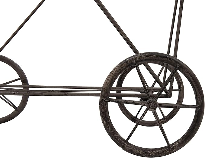Creative Co-op Vintage Metal Laundry Basket with Wheels 25" x 15" x 26 3/4" (W x D x H)