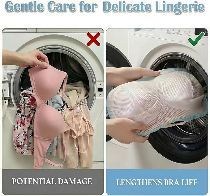 6 Pack Bra Laundry Bags for Washing Machine, Lingerie Bag for Washing Delicates Underwear Brassiere, Bra Washer Protector for Laundry, Suitable for A-D Cups