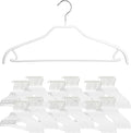 MAWA by Reston Lloyd Silhouette Series Non-Slip Space Saving Clothes Hanger with Bar & Hook for Pants and Skirts, Style 41/FRS, Set of 100, White