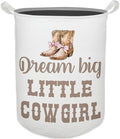 Cowgirl Nursery Laundry Basket, Toybox for Girls Room, Western Baby Cowgirl Laundry Basket Hamper Waterproof Collapsible Clothes Toys Storage Bin Organizer for Kids Room Playroom Bathroom