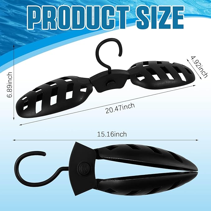 Maitys 4 Pcs Foldable Wetsuit Hanger Fast Dry Surfing Suit Hangers Folding Vented Hanger for Men Women Suit Diving Accessories