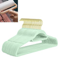 Velvet Hangers,Felt Hangers,Non-Slip Clothes Hanger, Multifunctional Space Saving Clothes Hangers for Wedding Dress & Dress Clothes(Light Green 1,10pcs)