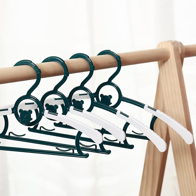 Anti-Slip Space Saving Heavy Duty Plastic Baby Hangers, Dark Green, 60 Pieces