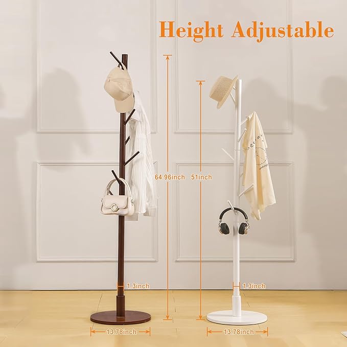 VECELO Coat Rack Freestanding, Entryway Hanger Stand, Umbrella Holder
