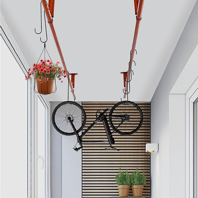 12 inch 8 Pack Extra Large S Hooks Heavy Duty Long S Hook for Hanging Plant, Hook for Tree Branch,Bird Feeder,Pots and Pans Closet Garden Pergola Indoor Outdoor X-Large Hooks