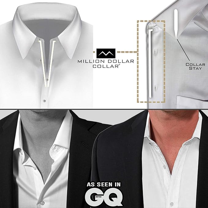 Million Dollar Collar Metal Collar Stays for Men with Felt Carrying Cases Stays Metal