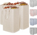 Lifewit 3 Pack Laundry Hamper Large Collapsible Laundry Baskets, Freestanding Waterproof Clothes Hamper with Easy Carry Handles in Laundry Room Bedroom Bathroom College Dorm, Black, 3 x 80L