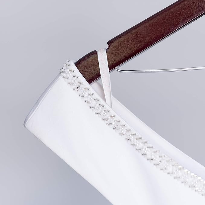 Ella Celebration Mrs Wedding Dress Hanger, Wood and Wire Hangers for Brides (Mahogany)