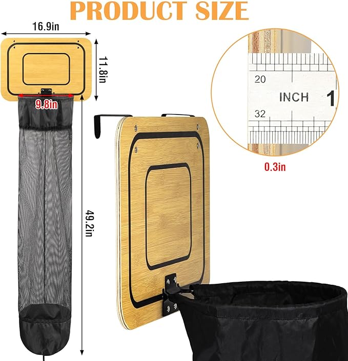 Wooden Basketball Laundry Hamper, Over the Door Basketball Hoop Laundry Basket with Drawstring for Kids Room, Dorm Rooms,Bathroom, Saving Space Storage and Organization, Room Decor