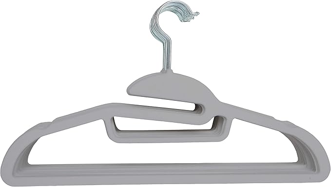 Simplify 24 Pack Ultimate Hanger | Great for Accessories | Organizing Belts | Scares | Ties | Non Slip | Closet Organization | Grey