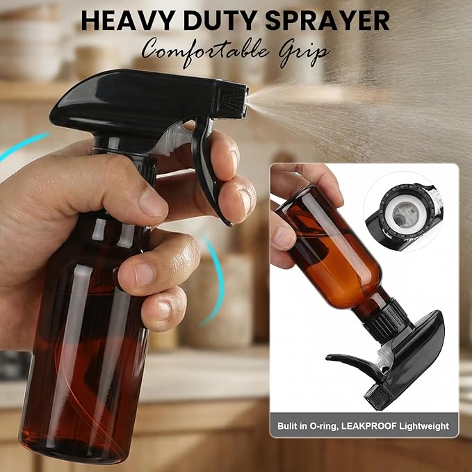 Spray Bottles 4oz/120ml Small Spray Bottle for Hair Plastic Mist/Stream Spraying Heavy Duty Empty Spray Bottles for Cleaning Solutions, Plants 2 Pack