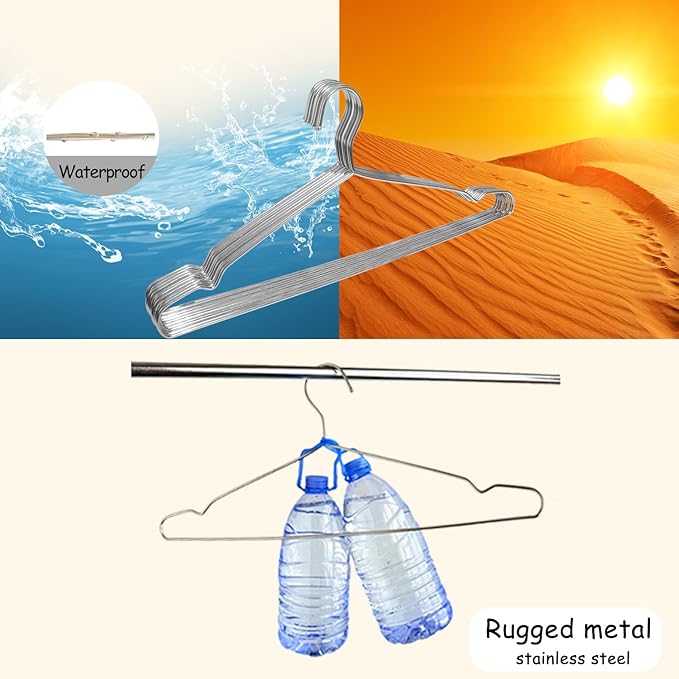 Extra Wide Wire Hangers for Plus Size Clothes, 19.6 Inch Stainless Steel Plus Size Hangers Ideal for XL, XXL Shirts, Coats, Dresses, Etc. Silver. 40pk.