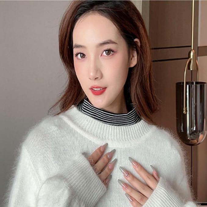 Fake Collar Detachable Turtleneck Dickey collar Half Blouse Pullover False Collars for Women Men in Sweater