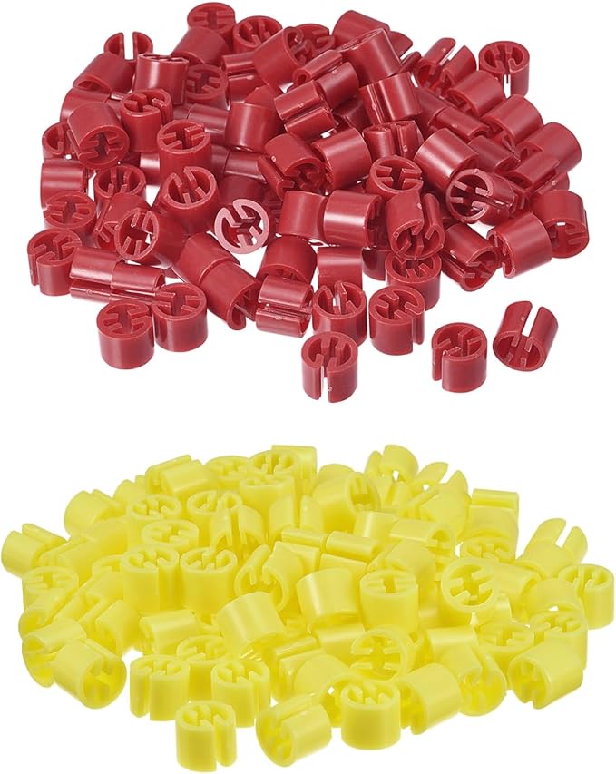 uxcell 300pcs Clothes Hanger Markers Blank Tags, Fit 3.5mm Rod Garment Size Hanger Clips Garment Color Coding Label for Clothing Hangers, Red + Yellow