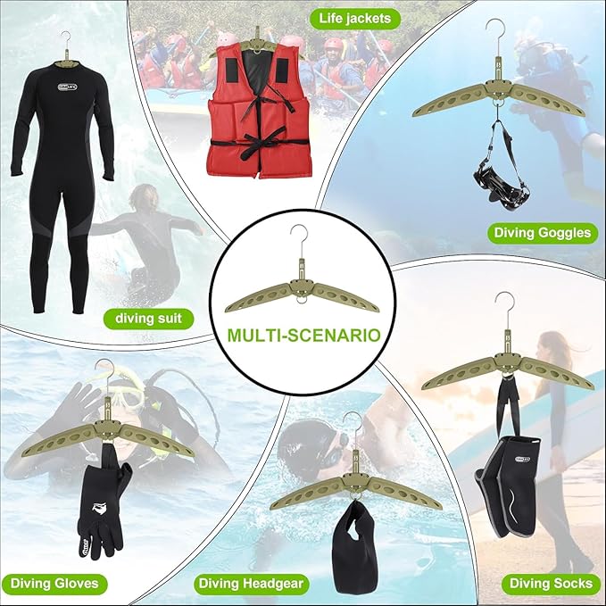 Wetsuit Hanger, Gimilife Quick Dry Foldable & Vented Dryer for Wetsuit Dry Suit, Surfing & Scuba Diving Accessory, Perfect to Dry Wetsuit Drysuit Life Jacket or BCD（1 PCS ）