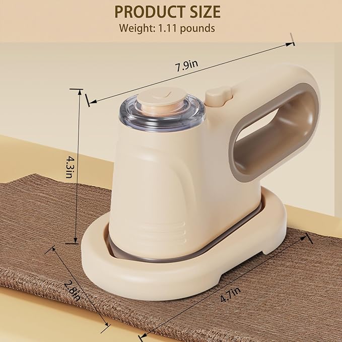 Travel Steamer for Clothes, 1000W Booster System Portable Handheld Clothing Steamer, 1.11 Pounds Ceramic Large Panel Steam Iron Suitable for Home, Travel & Dormitory Use (Beige)