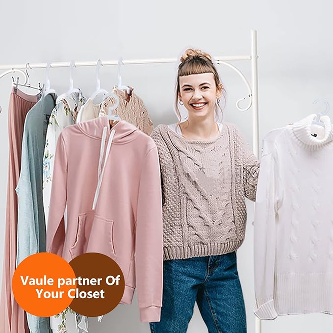 DEDU Plastic Clothes Hangers 36 Pack, Extra Thick Wide Shoulder Coat Hangers with 360° Swivel Hook Non Slip, Sweater Hangers Suit Hanger for Suits, Sweater, Dresses, Pants (Beige)
