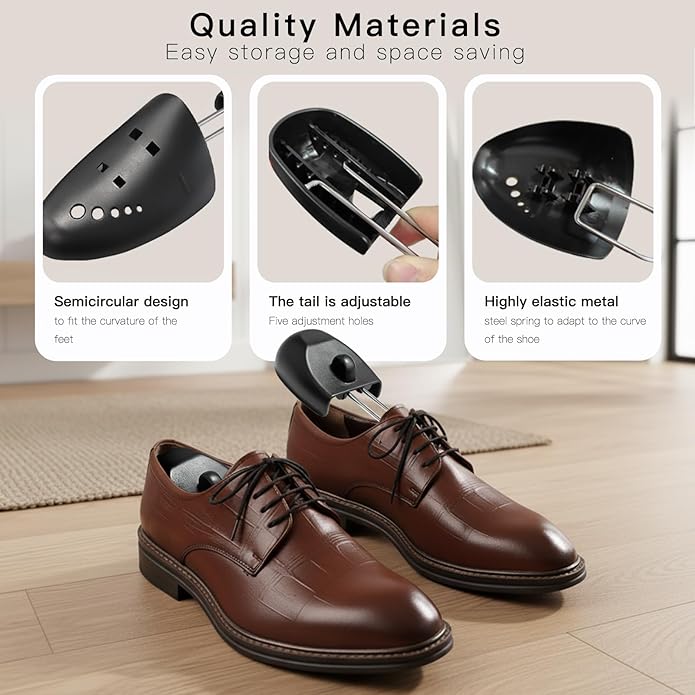 JJDPARTS 2 Pairs Shoe Tree for Sneakers & Shoes Shoe Trees Stretcher Shaper for Men & Women,Black