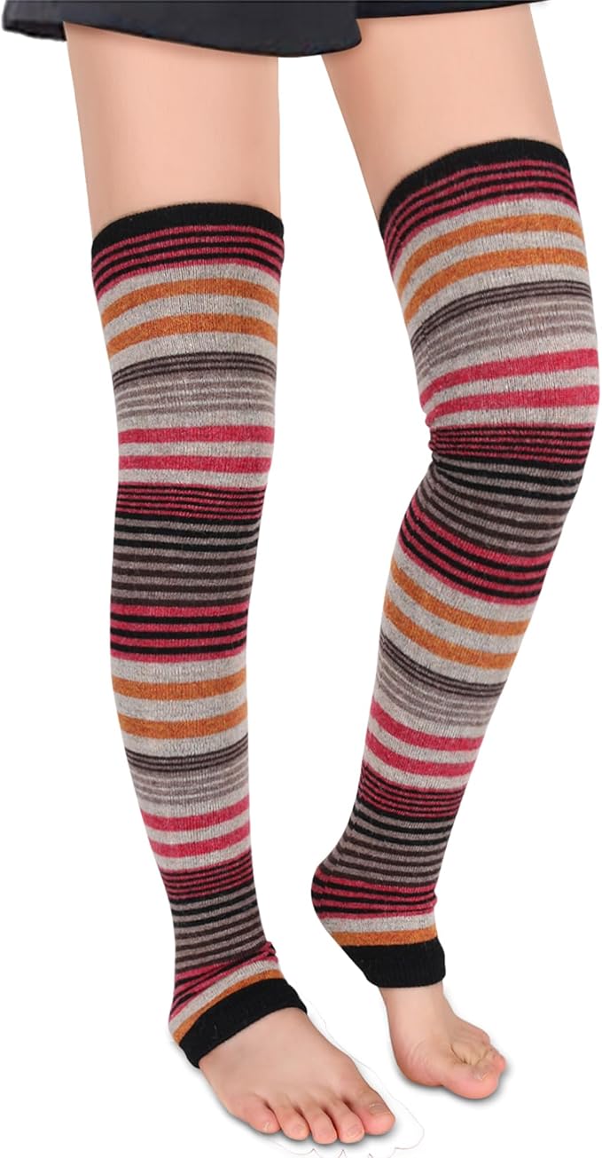Benefeet Sox Wool Knit Leg Warmers for Women Vintage Boho Leg Warmers Long Winter Warm Thigh High Footless Boot Socks