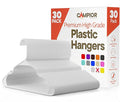White Plastic Hangers 30 Pack– Heavy-Duty Plastic Hangers Slim and Space-Saving, Durable and Lightweight PP with Non-Slip Shoulder Notches for Slip Dresses, Suits, Jackets & Camisoles