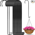 24 Pack 24 Inch Long S Hooks for Hanging Plants, Heavy Duty Metal Tree Branch Hangers Extenders for Bird Feeders Flower Baskets Wind Chimes Black Vinyl Coated Garden Hook