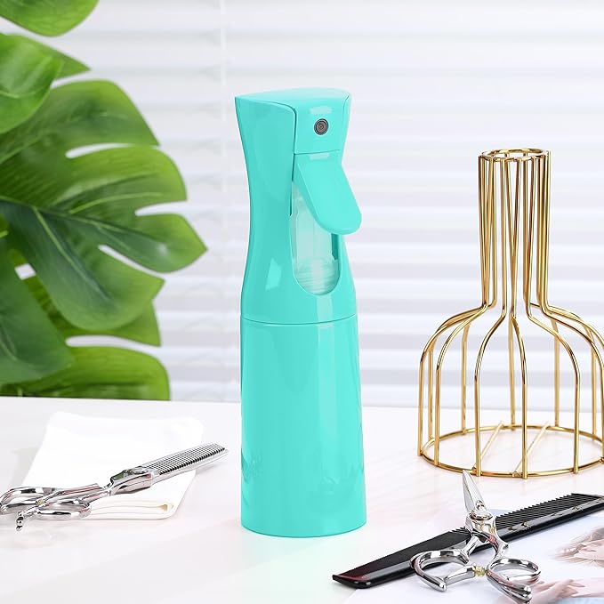 (Blue Hair Mister Spray Bottle ，Spray Water Bottle Fine Mist Refillable Plants（6.8OZ /200ML） Barber，Showering Pets, Plants, travel, Ironing and Cleaning ﻿ ﻿ ﻿(Continuous Spray)