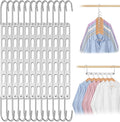 16pcs Space Saving Hangers for Clothes Metal Hangers Closet Space Saver Hanger Metal Hanger Organizer Rack Closet Organizers and Storage Dorm Room Essentials