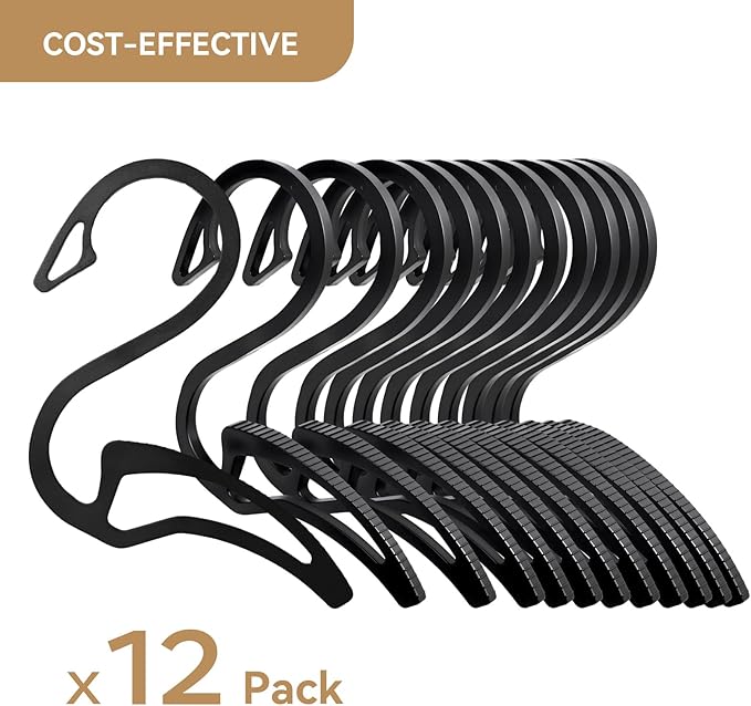 FORHOGAR Hoodie Hanger, 12 Pack Anti-Slip Clothes Hangers, Coat Hangers Organizer Drying Rack, Closet Organization for Hanging Hoodie, Sweatshirt, Jeans, Jacket, Hat, Pans